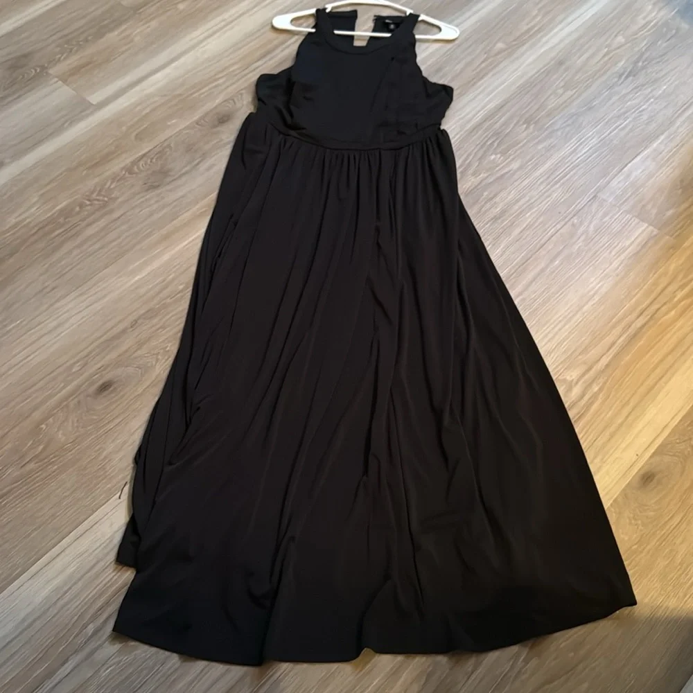 Torrid Elegant Black Maxi Studio Knit Halter Dress size 0 (size 12)with pockets. - Picture 3 of 8